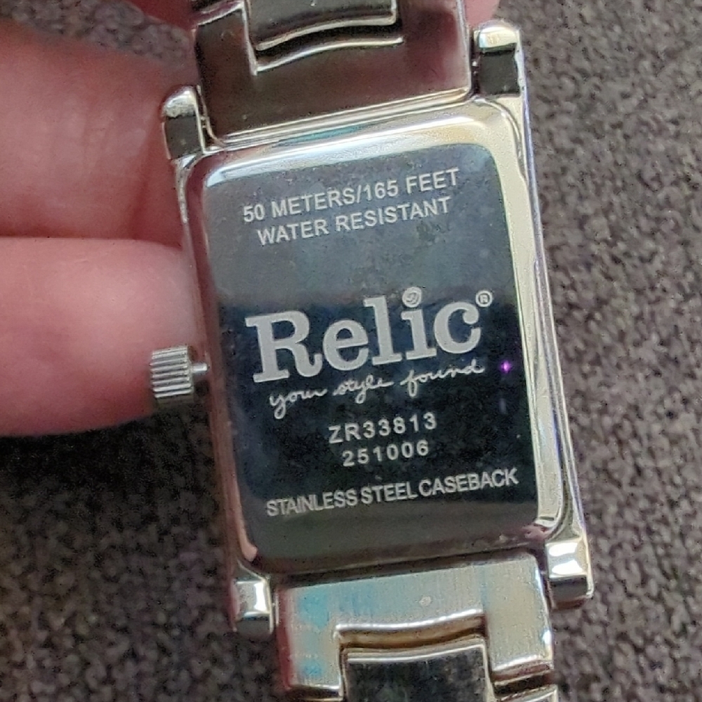 Relic Silver Watch With Rectangular Face - image 5